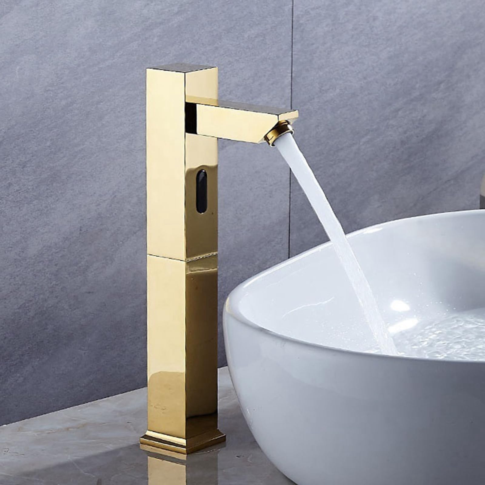 ZYCHSJXA Touchless Bathroom Faucet Basin Mixer Taps Gold Smart Infrared Induction Sensor Wash with Hot and Cold,High