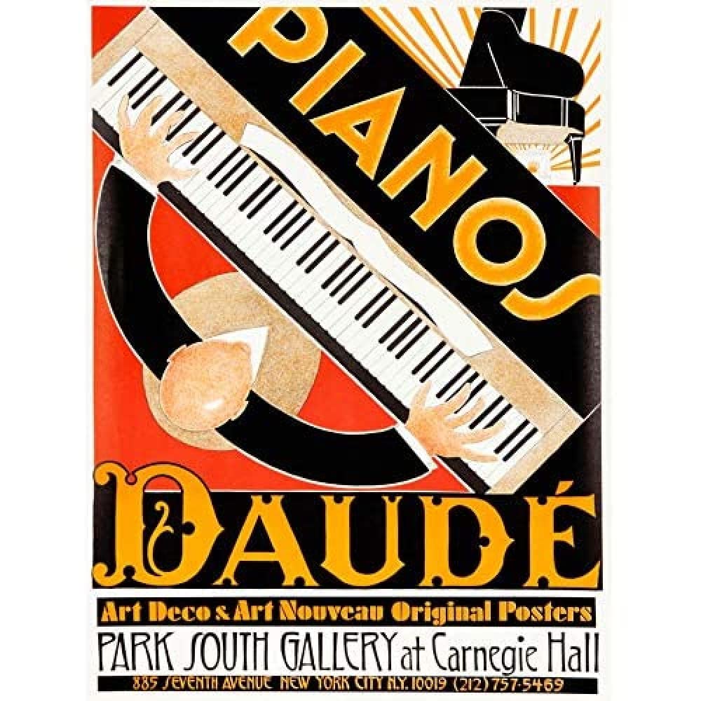 Wee Blue Coo Vintage Advert Style Deco Piano Daude Music Art Large Art Print Poster Wall Decor 18x24 inch