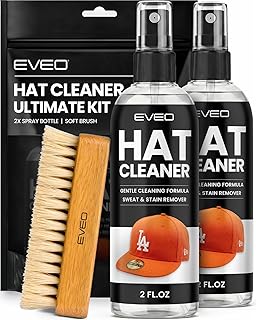 EVEO Hat Cleaner for Baseball Caps - (2 Pack) Hat Cleaning Kit Sweat Stain Remover & Deordorizer Hat Saver for Felt, Cowboy & Caps
