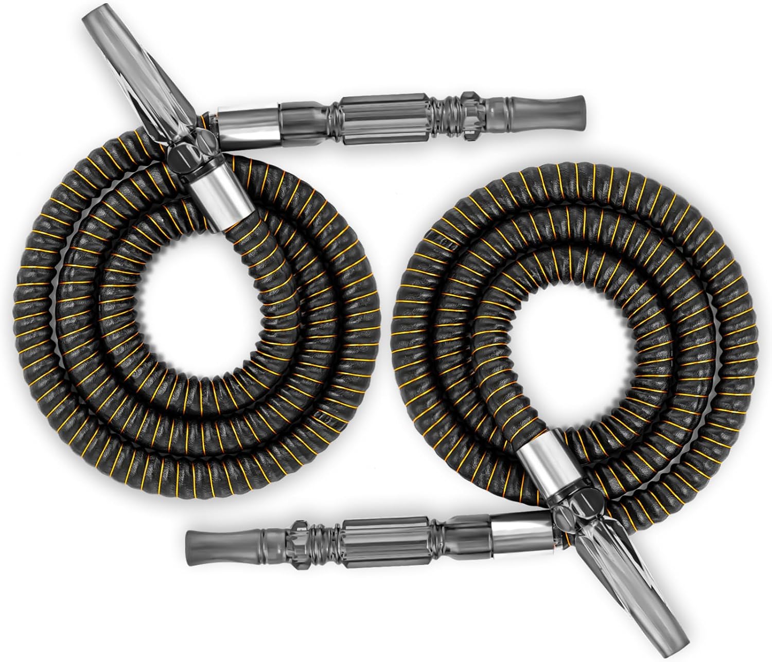 2 Pack Hookah Hose Washable 39'' Shisha Hose Acrylic Handle Leather Wrapped