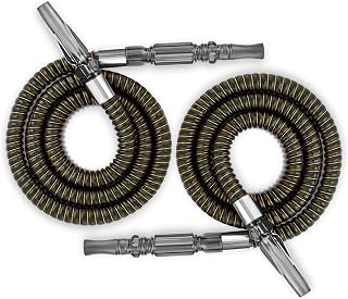 2-Pack Washable Shisha Hoses with Leather-Wrapped Acrylic Handles
