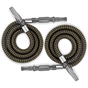 2 Pack Hookah Hose Washable 39 Shisha Hose Acrylic Handle Leather Wrapped Pipe For Small Hookah Set Black2