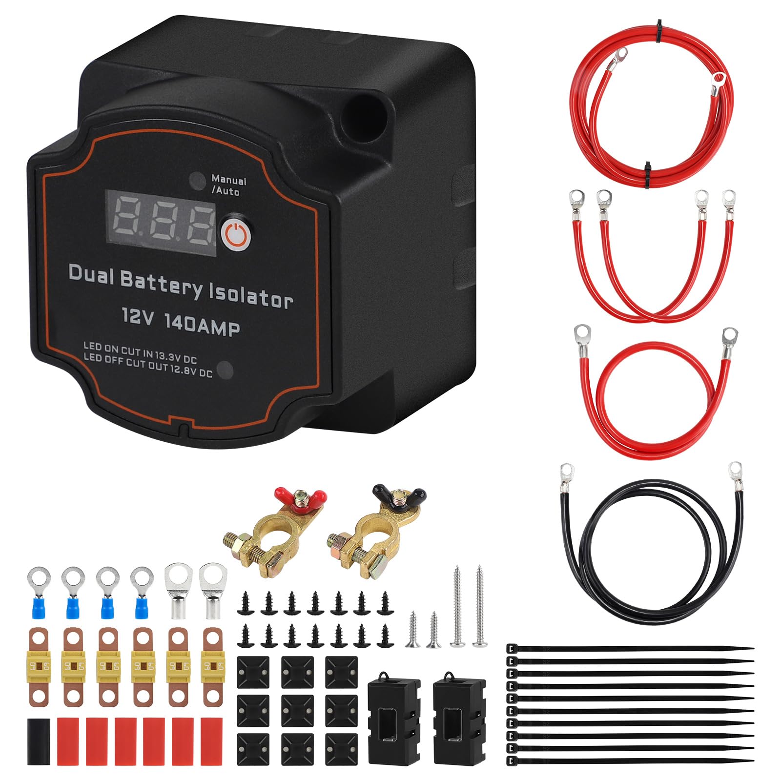SWAWIS 12V 140A Double Isolateur de Batterie VSR Automatique et Manuel