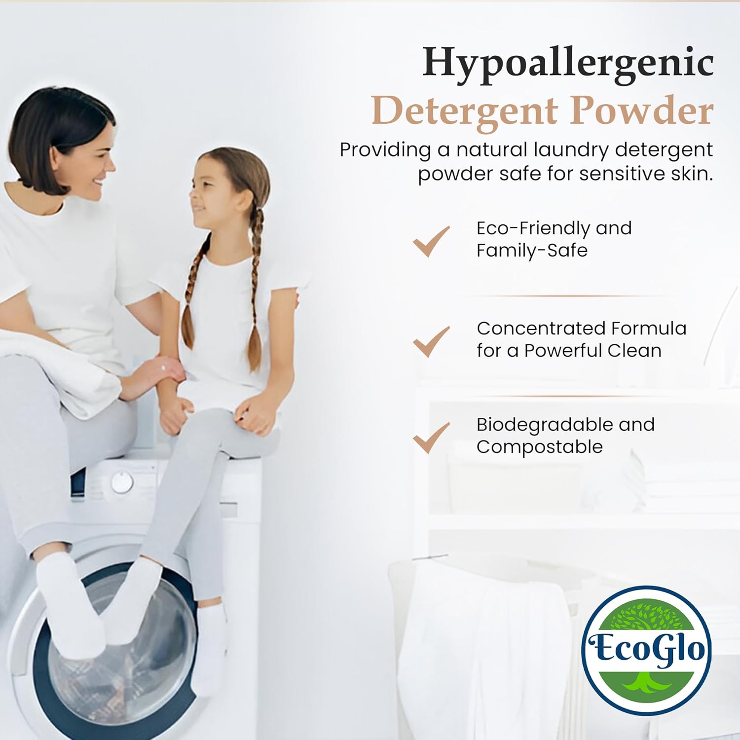 Powder Laundry Detergent, Biodegradable, Unscented Powder Laundry Detergent, Sustainable Packaging, Kids & Baby Safe, Hard Water Softener, 80 Loads