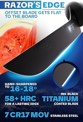 Miniatura 2 de Dalstrong Cuchillo de filete para cortar y tallar  10 pulgadas  Night Shark Series-7CR17MOV  Cuchillo de filete recubierto de titanio de acero de