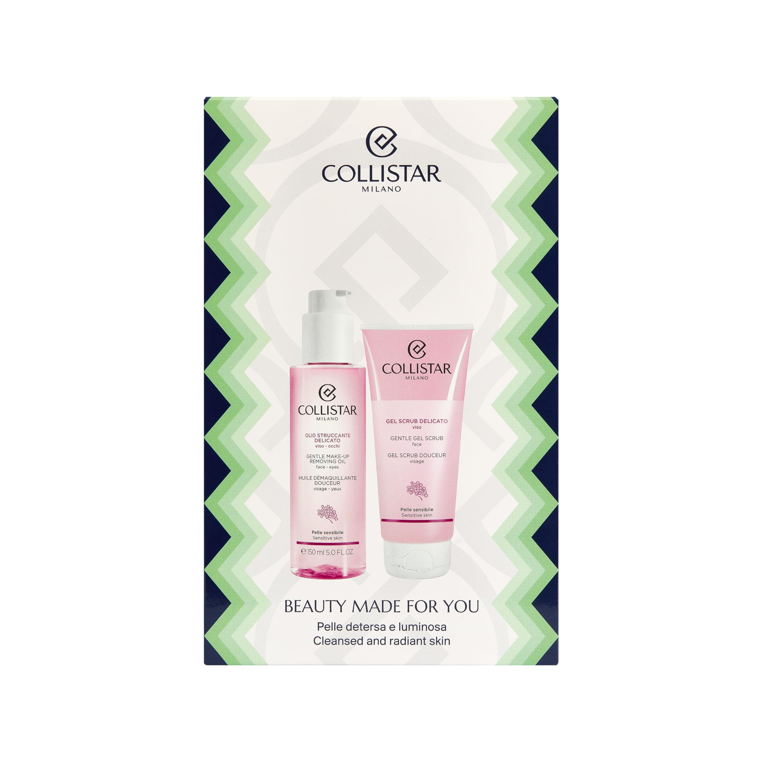 Collistar Cofanetto Regalo Detersione Delicata, Olio Struccante 150ml + Gel Scrub Viso 100ml, Rimuove Make-up Waterproof, Esfoliante Delicato, Pelle Sensibile, Made in Italy