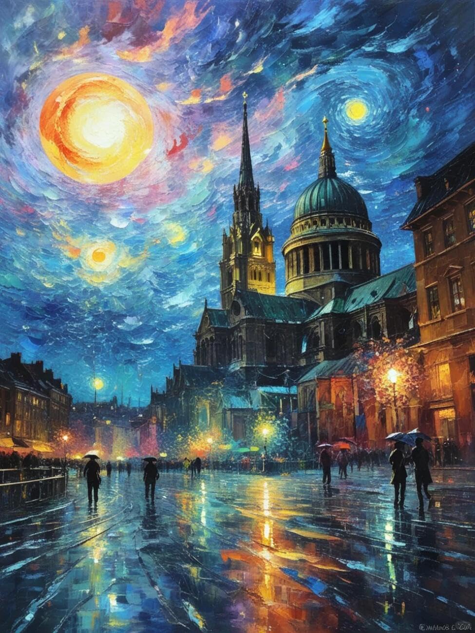 Henypt Cross Stitch Kits Fantasy Street Landscape DIY Arts Aand Craft Kit for Beginners The Elderly with Accessories Home & Leisure/Gifts 14CT 40x50cm