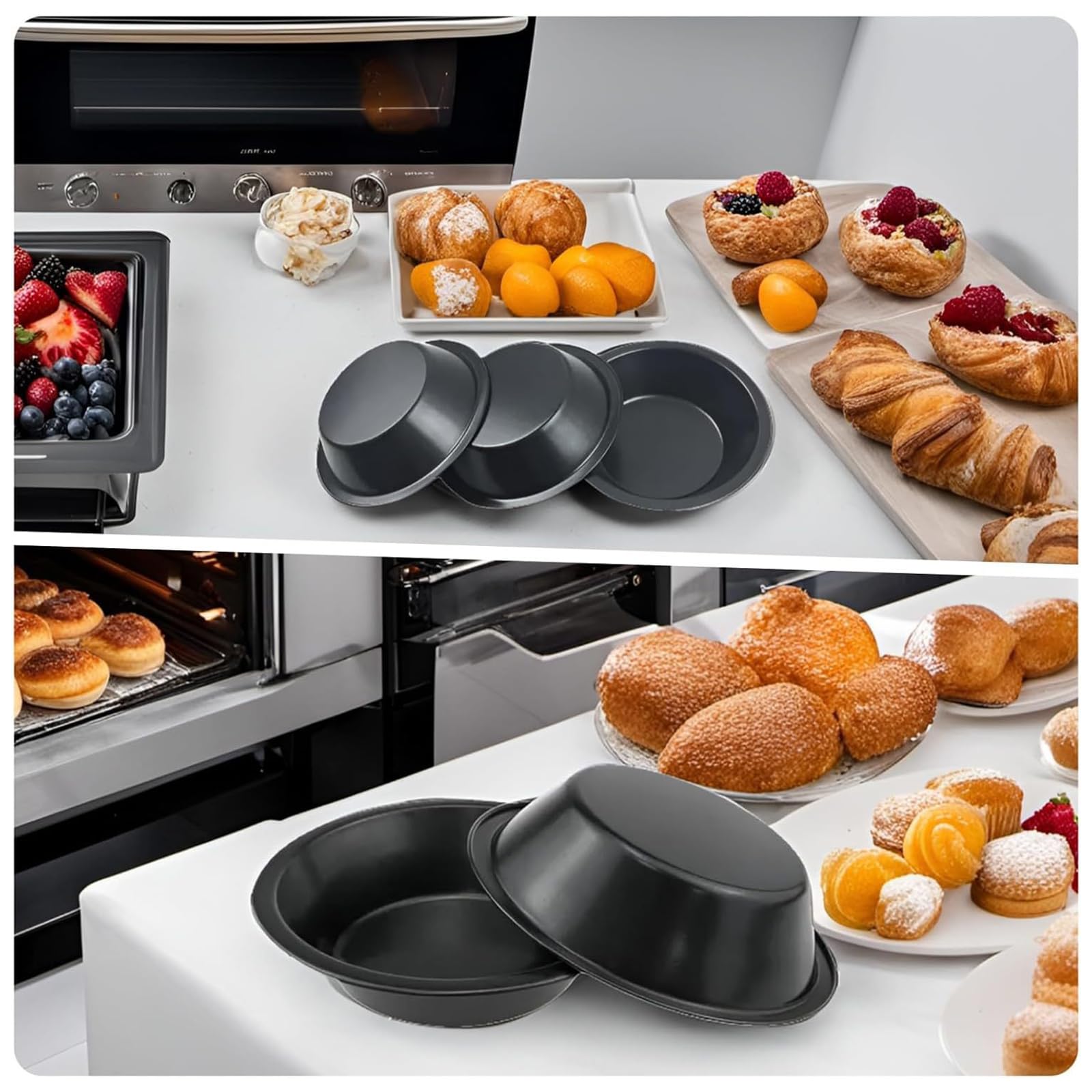 Moule à tarte miniature anti-adhésif en acier au carbone de 12,7 cm pour dessert individuel, plats à tarte faciles