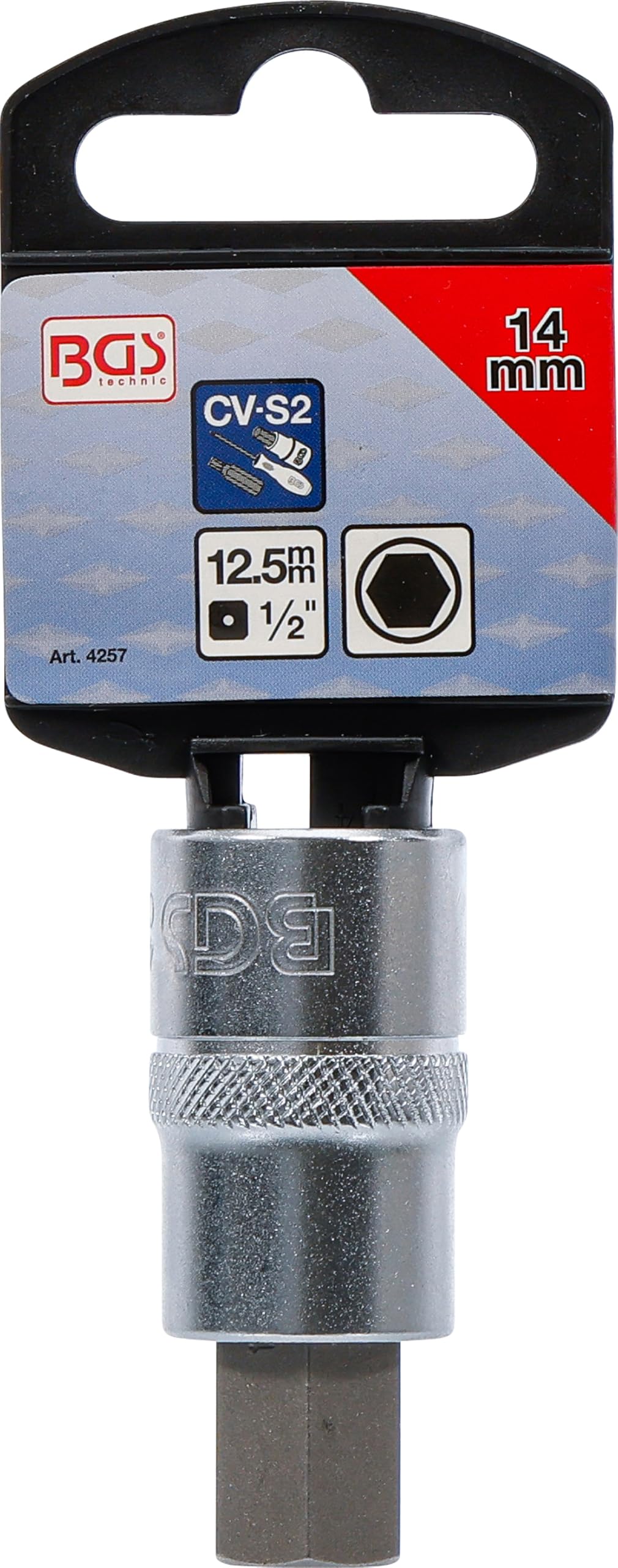 BGS 4257 | Bit-Einsatz | 12,5 mm (1/2") | Innensechskant 14 mm – Ansicht 3