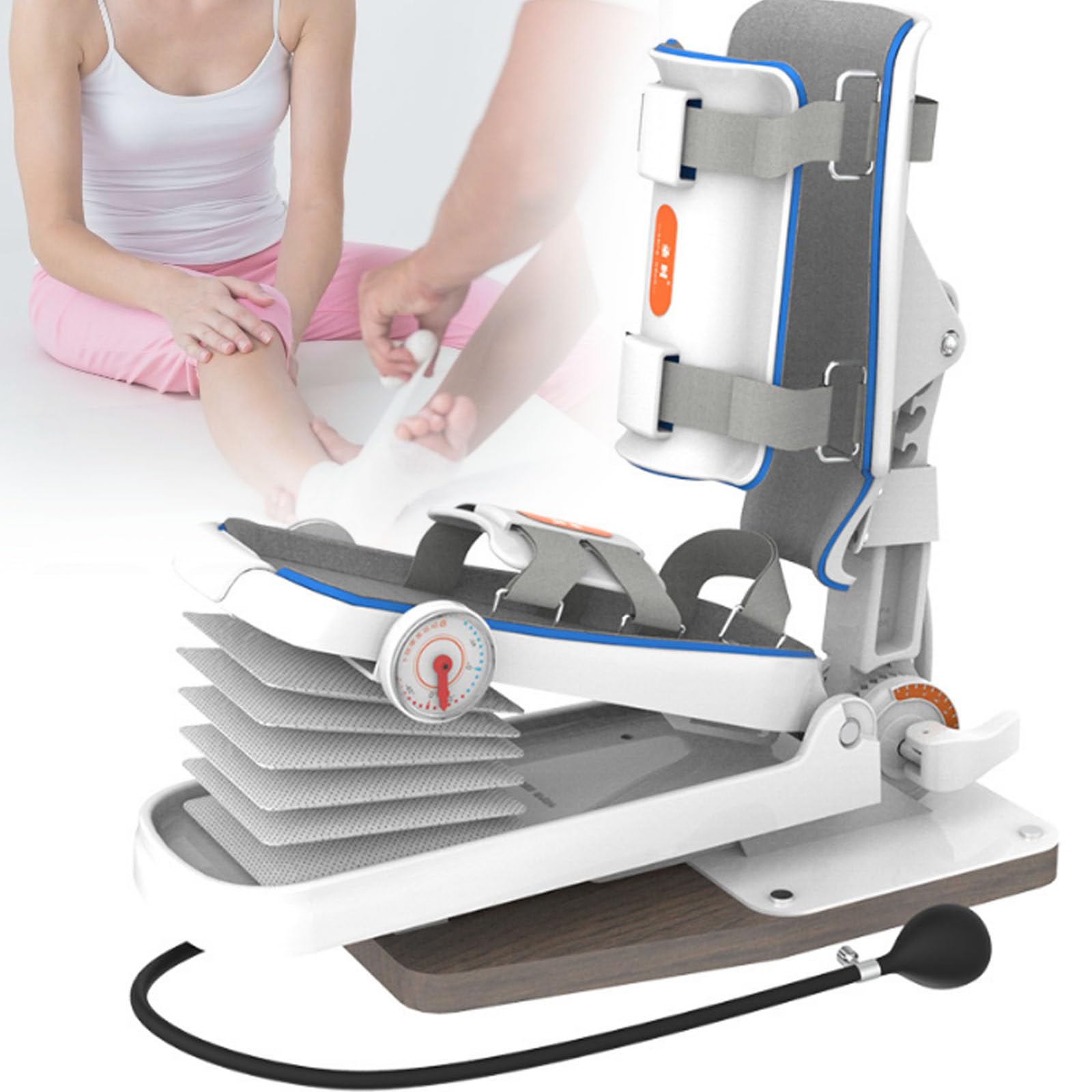 Oiyeknrd Foot Rehabilitation Training Equipment,Electric Ankle-Foot Immobilizer,Adjustable Force and 75° Angle,Static Stretch Correction, Easy To Wear, for Dislocation, Ligament Injury Manual