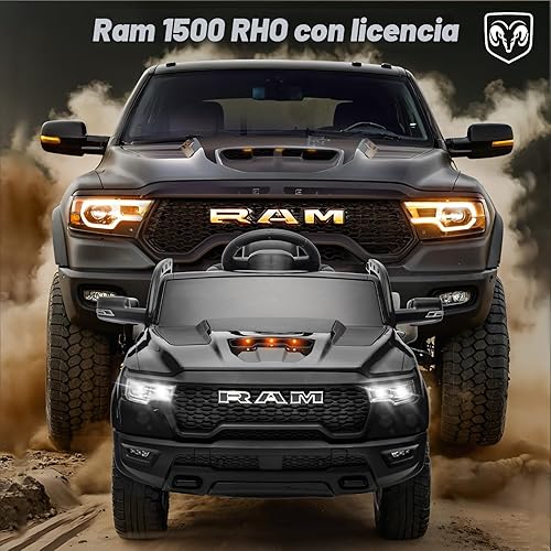 Miniatura 3 de Ram 1500 con Licencia - Juguetes de Montar para Niños de 4-8 años, Carro Eléctrico para Niños con Control Remoto, Alimentado por Batería con Llave