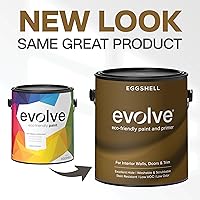Vista 2 de EVOLVE Pintura e imprimación para interiores, cáscara de huevo (blanco alabastro), 1 galón, cobertura de una capa, excelente oculto, bajo contenido