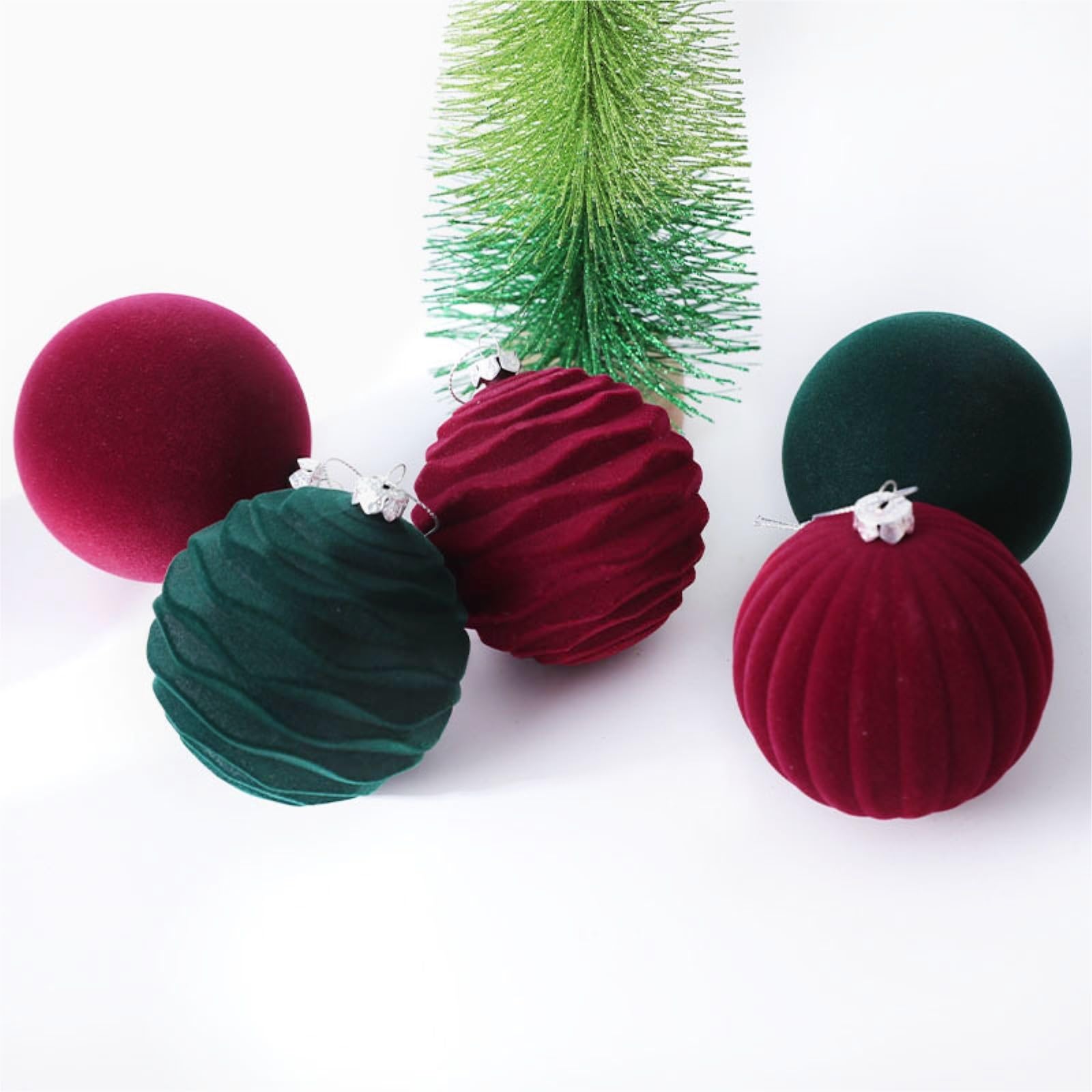 Baumschmuck Weihnachtsbaumschmuck Aus Kunststoff, 8 cm Durchmesser, 12 Stück Weihnachtskugeln(Rood)