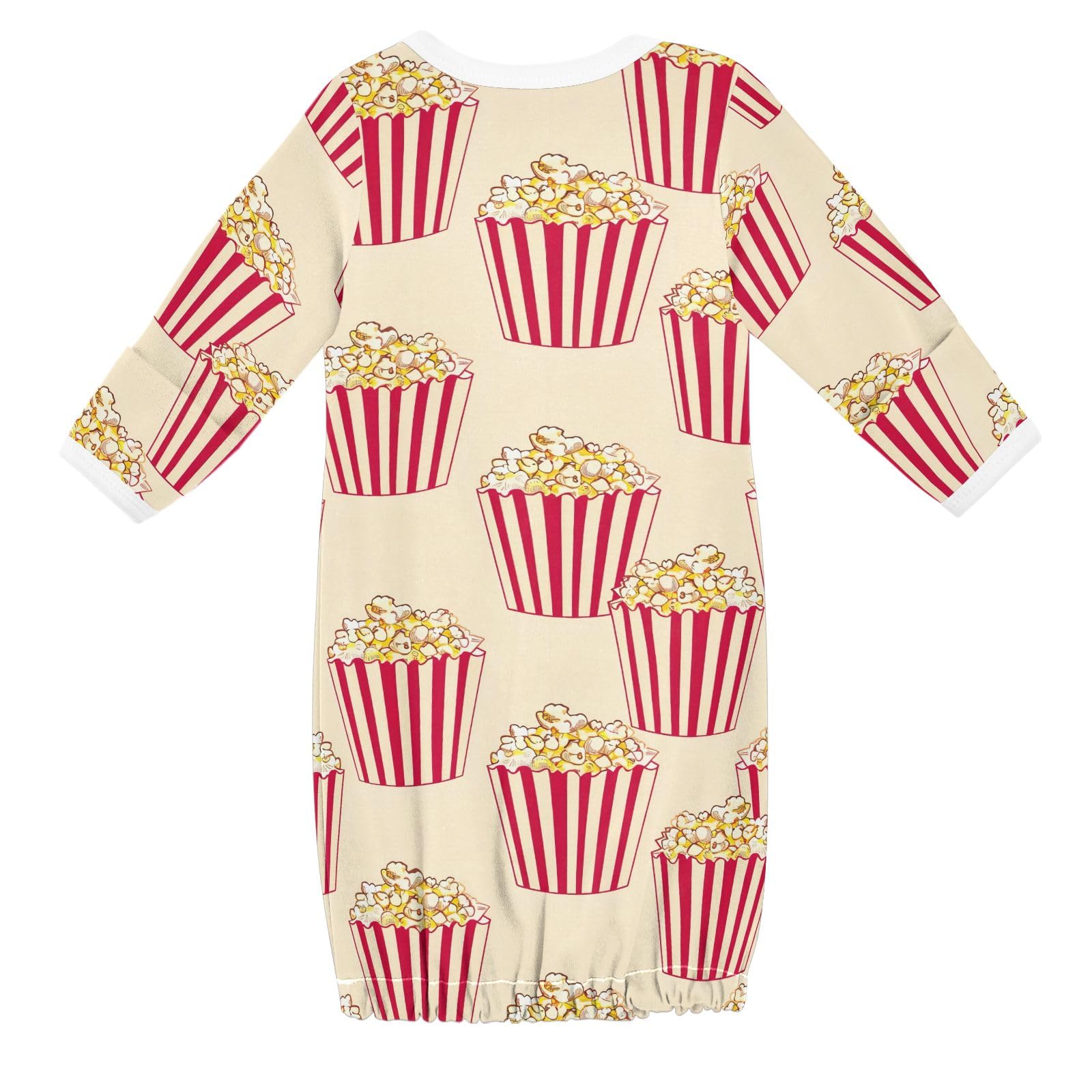 CHIFIGNO 0-3 Months Baby Sleepers Girl Popcorn Cotton Baby Girl Announcement Outfit