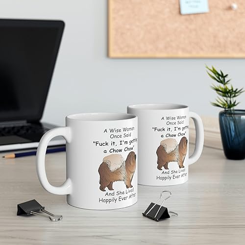 Miniatura 9 de Taza divertida para mujeres dueñas de mascotas  Taza para café A Wise Woman Once Said, blanca, 325 ml.