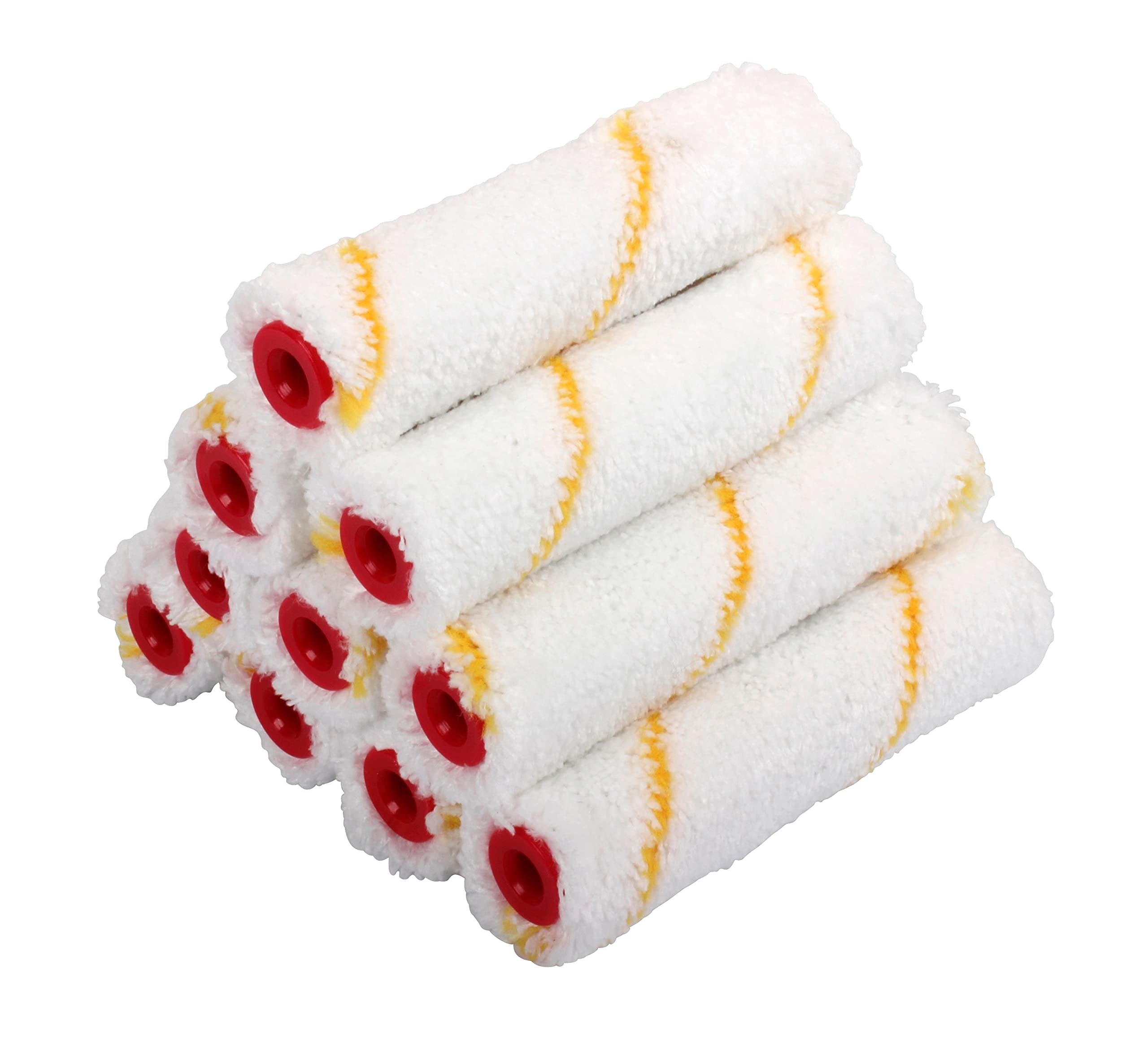 ProDec Advance 10 Pack 4 inch Short Pile Microfibre Mini Paint Rollers for a Smooth Finish with Emulsion, Gloss, Satin, Varnish, Woodstain on Walls, Ceilings, Skirting Boards, Window Sills, Doors, 4"
