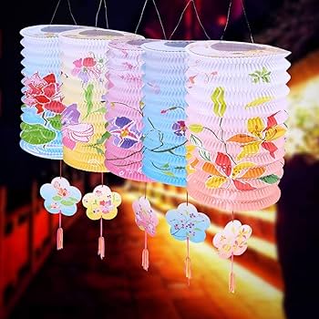 ゆか　LEDライト付き糸玉アレンジ 春灯りとひな祭り×2 Amazon.com: 12Pcs Chinese Paper Lanterns with LED Lights