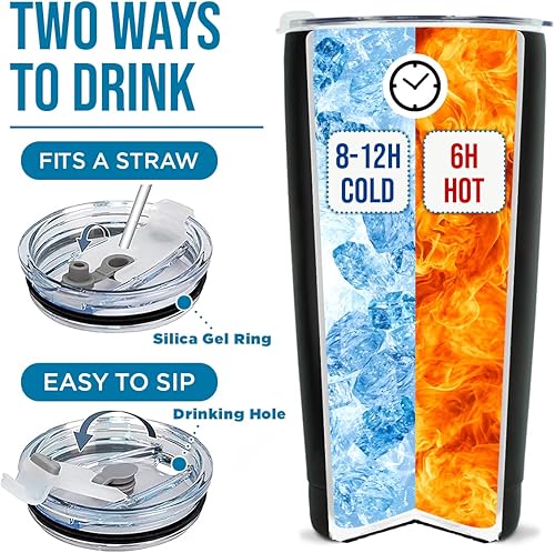 Vista 20 de winorax Vaso de lobo de regalo para mujeres y hombres, taza de lobo de 20 onzas, taza de viaje de acero inoxidable con aislamiento de café, vasos