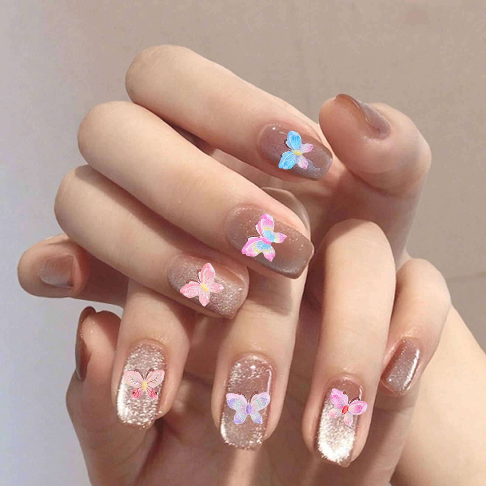 蝶　オーロラバタフライ　ネイル　デコ　パーツ　ランダム20こ 蝶 オーロラバタフライ ネイル デコ パーツ ランダム20こ 蝶