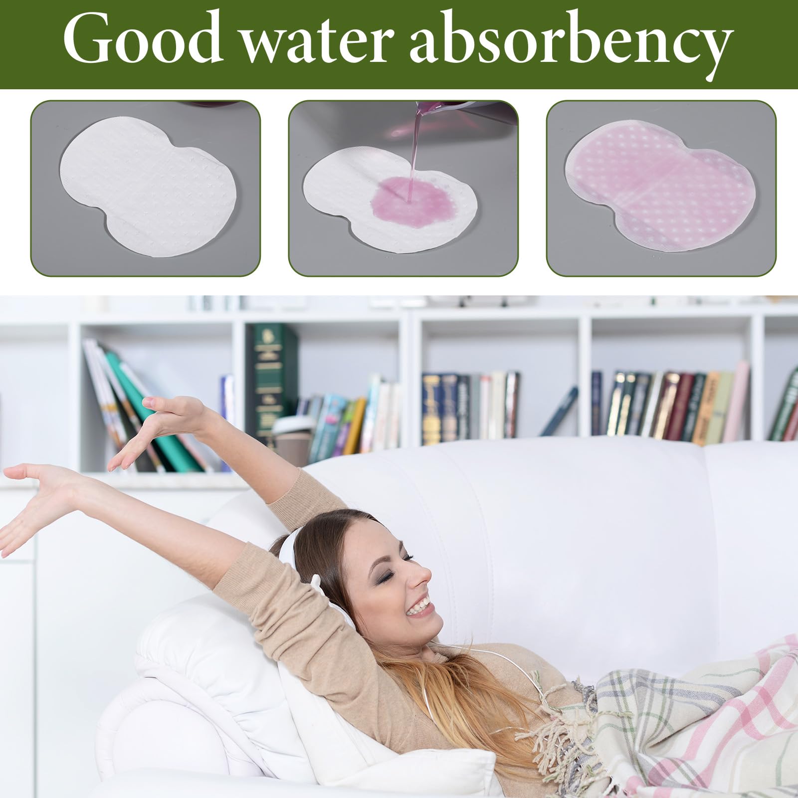 100 sztuk podkładek pod pachy, dla kobiet i mężczyzn, podkładki przeciwpotowe, samoprzylepne, wygodne, antyperspirantowe, niewidoczne płatki przeciwpotowe, zapobiegają powstawaniu plam potu