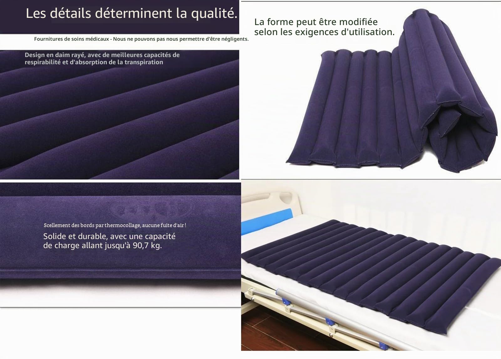 Matelas Anti-Escarres pour Personnes Âgées,Coussins Gonflables, Traitement Portatif Hanches Arrière Coussins Soin La Taille,Coussin De Soulagement De La Pression,avec Pompe