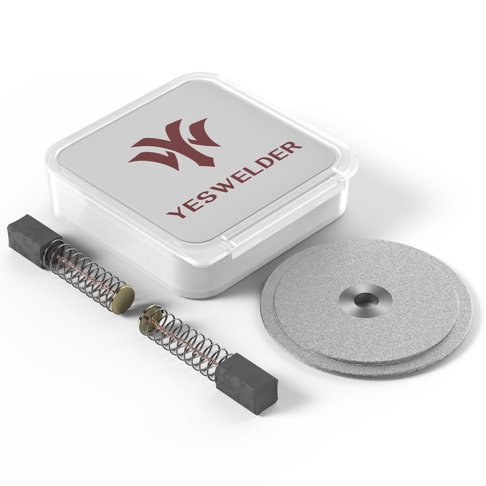 Diamond Wheel & 2Pcs Carbon Brush for Tungsten Electrode Sharpener Grinder