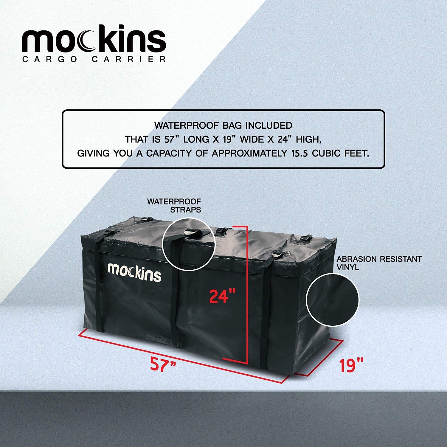 Mockins 60 x 20 x 6 Inch 500 LB Capacity Rear Hitch Mount Cargo Carrier