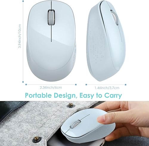 Miniatura 5 de LeadsaiL Mouse inalámbrico para laptop, mouse USB silencioso de 2.4 GHz, mouse óptico delgado con 3 botones, 1600 DPI, funciona con Windows, Mac,