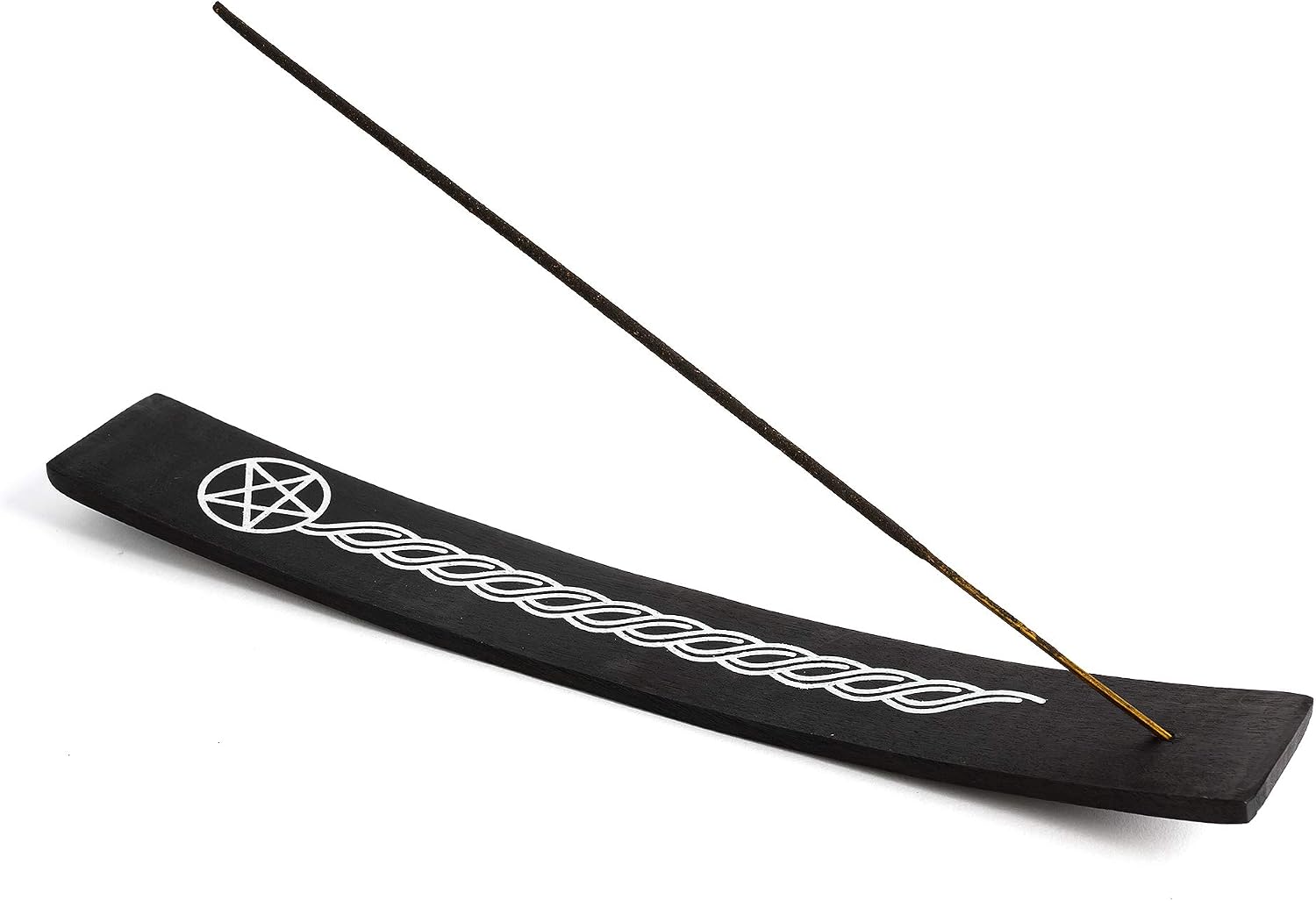 Incense Garden Wooden Incense Holder for Sticks Pentacle Black Painted Wood 10 inches Long