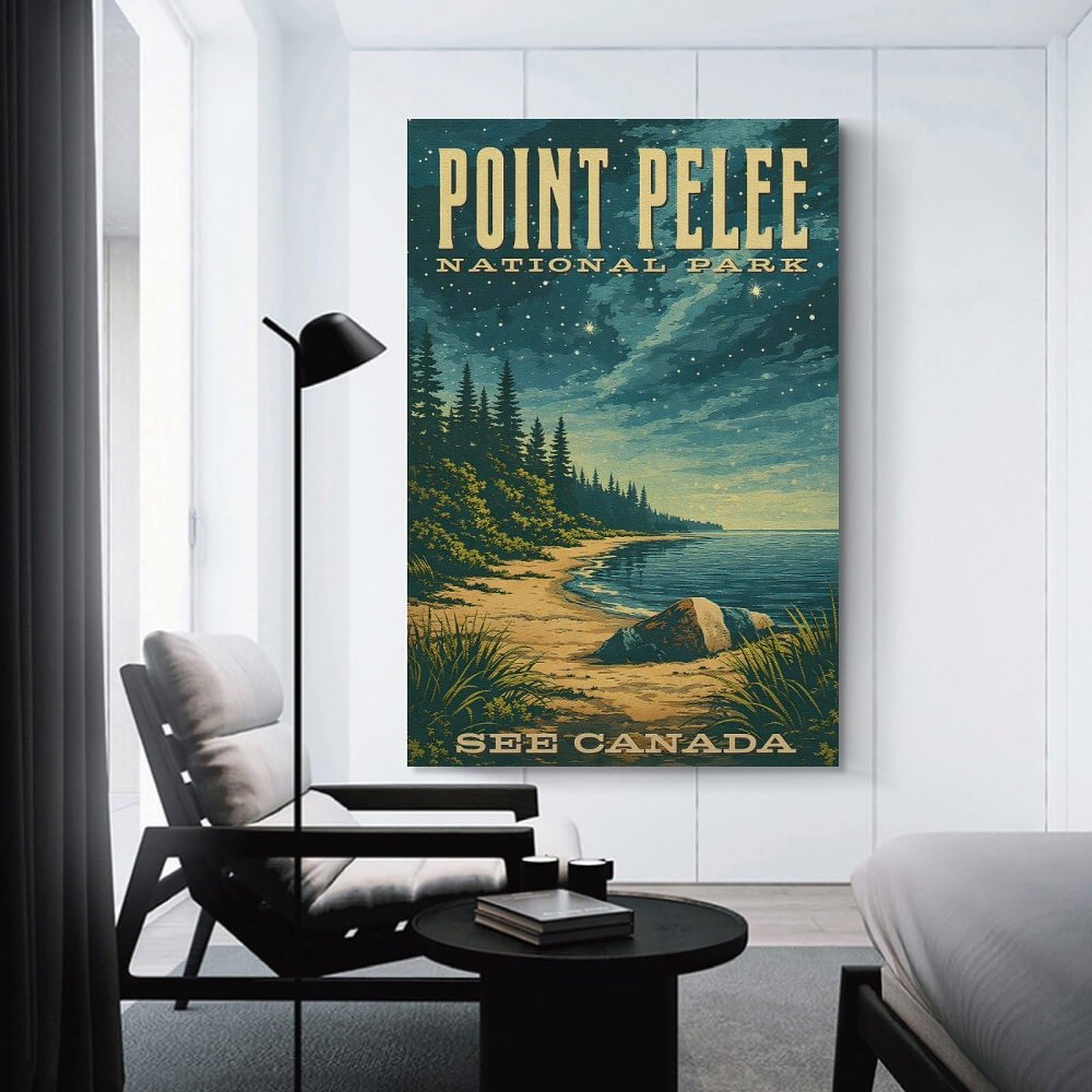 Junmoney Point Pelee National Park Vintage Canvas Wall Decor 20x30inch(50x75cm), for Lounge, Study, Hallway Or Flat Walls, Canvas Wall Art That Fits Changing Layouts