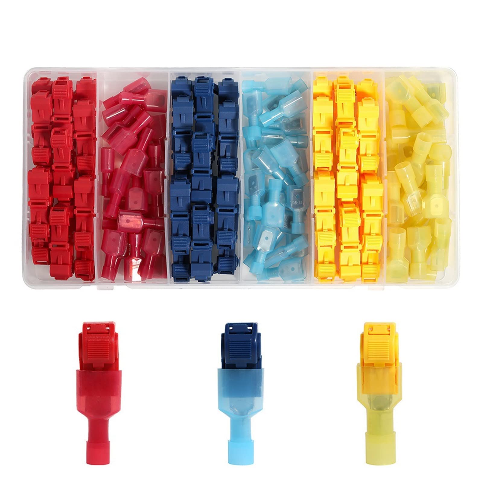 Conectores de crimpado, terminales de crimpado, 120/240/480PCS Conectores de cable eléctrico rápido Terminal de cable de bloqueo de empalme a presión Conector de cable de crimpado Conectores de cable