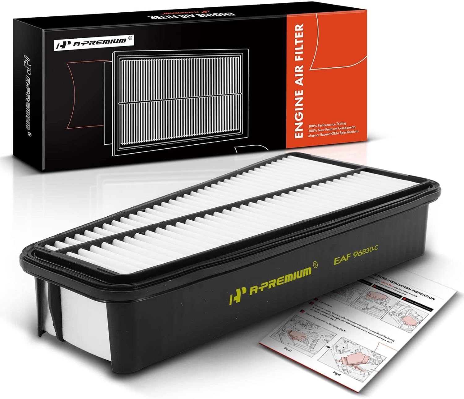 A-Premium Engine Air Filter Compatible with Toyota Models - Tacoma 2005-2015, Tundra 2005-2010, 4Runner 2003-2009, FJ Cruiser 2007-2009 - V6 4.0L - Replace# 17801-0P010, CA9683