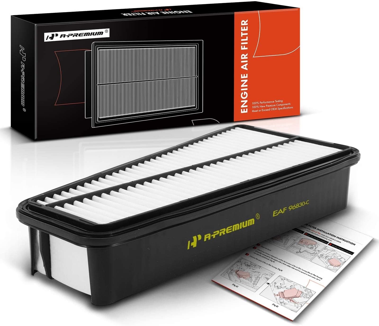 Engine Air Filter Compatible with Toyota Models - Tacoma 2005-2015, Tundra 2005-2010, 4Runner 2003-2009, FJ Cruiser 2007-2009 - V6 4.0L - Replace# 17801-0P010, CA9683