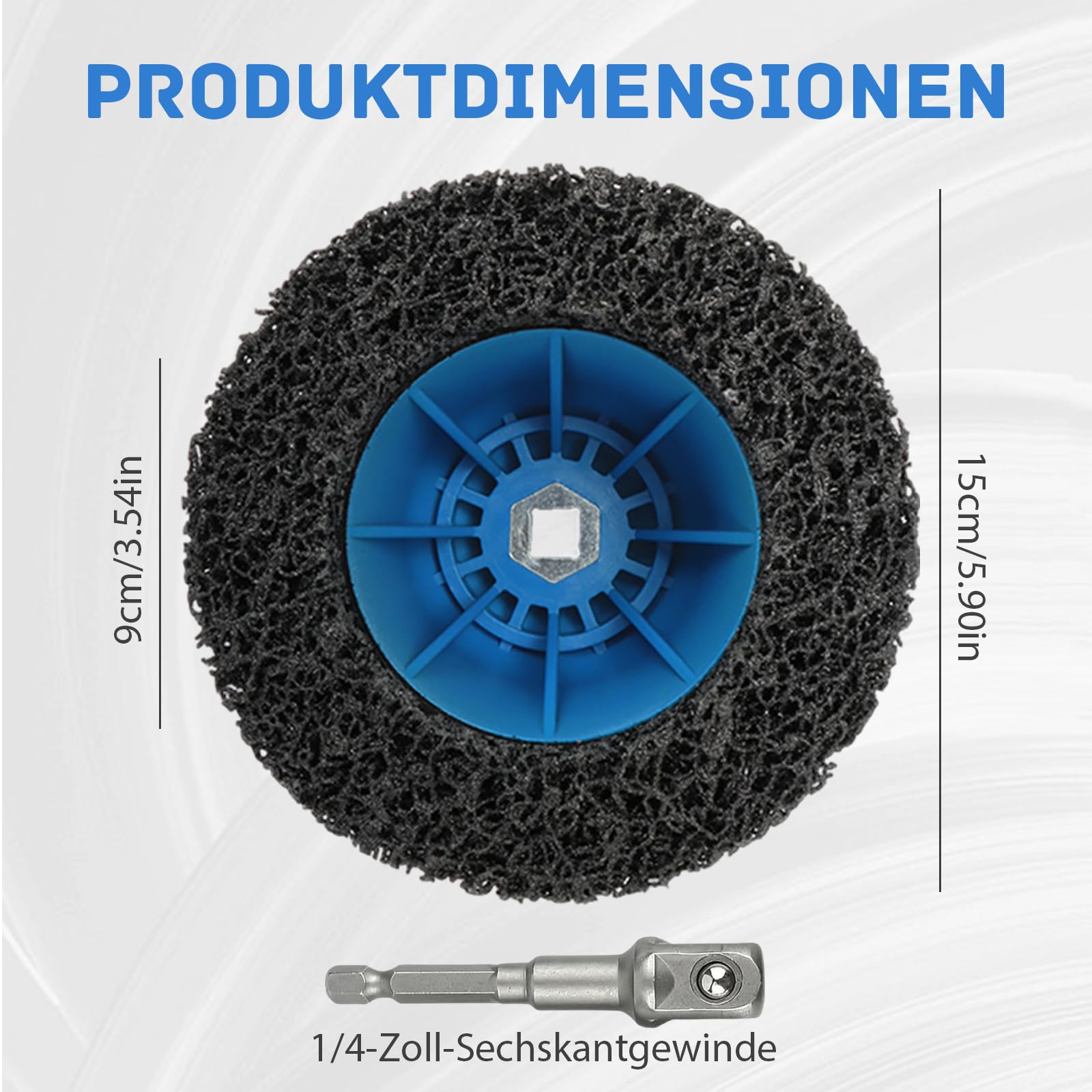 Radnabenschleifer,Radnabenschleifer für Autos mit Adapter, Innen-Ø 90mm Außen-Ø 150mm Nabenschleifer mit 1/2"-Antrieb für Felgenwechsel,Radnabe reinigen, Rostentfernung,Verschmutzungen