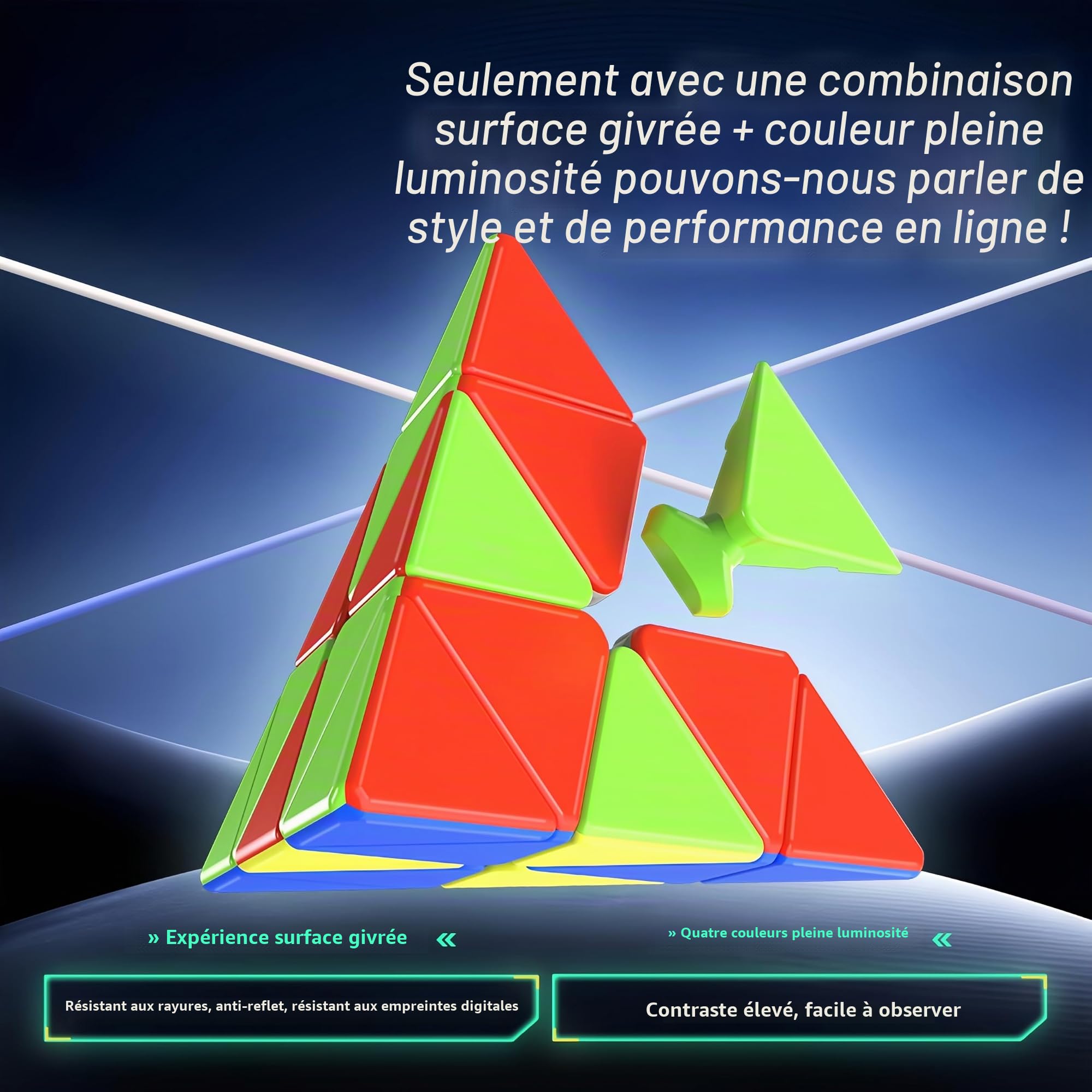 Magnetic Pyramid 3x3 Cube Stickerless, Magnetic Pyraminx 3x3 Triangle Puzzle Cube