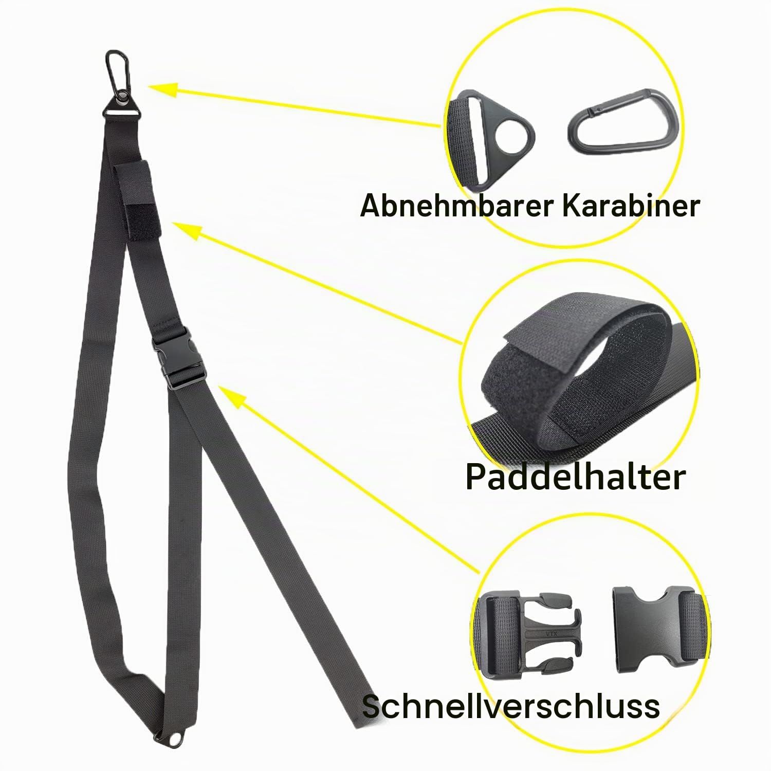 YONGZHAO Kajak-Wandhalterung, SUP-Aufbewahrungsgurt, Surfbrett-Wandhalterung, Paddelbrett-Aufhänger Halterung mit Paddel-Clips für Garagen im Innen- und Außenbereich