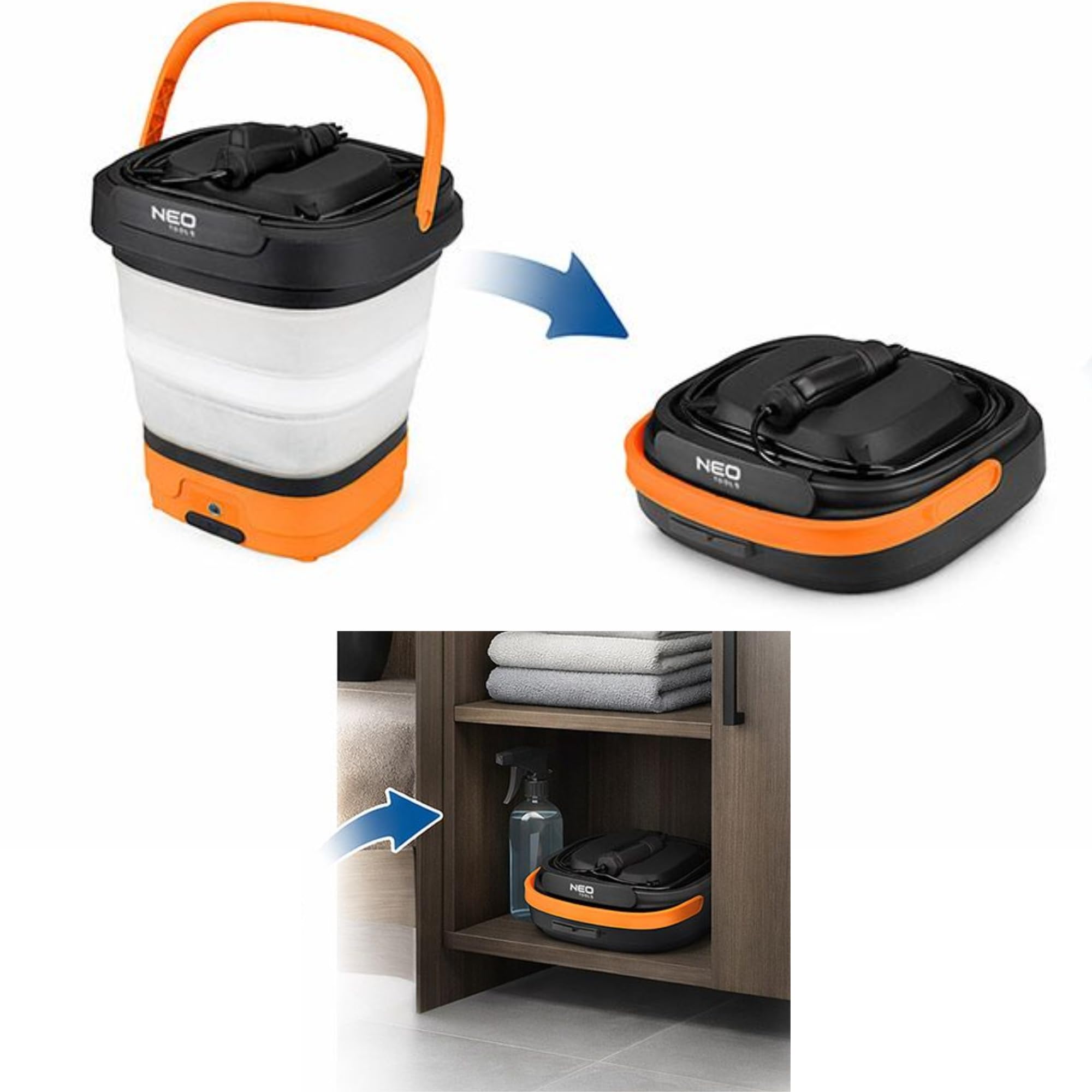 NEO TOOLS Druckreiniger Tragbarer Hochdruckreiniger mit 12L Wassertank