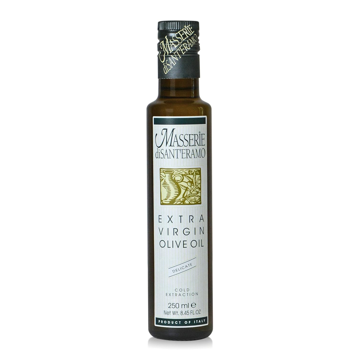 Delicate Italian Extra Virgin Olive Oil Cold Pressed - Light Olive Oil for Cooking and Frying, Imported from Italy - Masserie di Sant'Eramo - 25.5 Fl Oz (Pack 1)