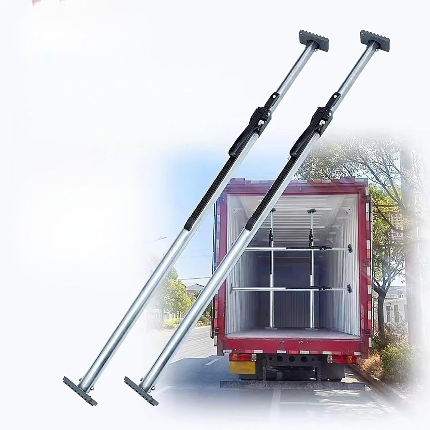 Non-Slip Truck Bed Divider,Cargo Bar Truck Bed Divider Bar,Adjustable Ratcheting Cargo Bar(4.27-5.51ft)