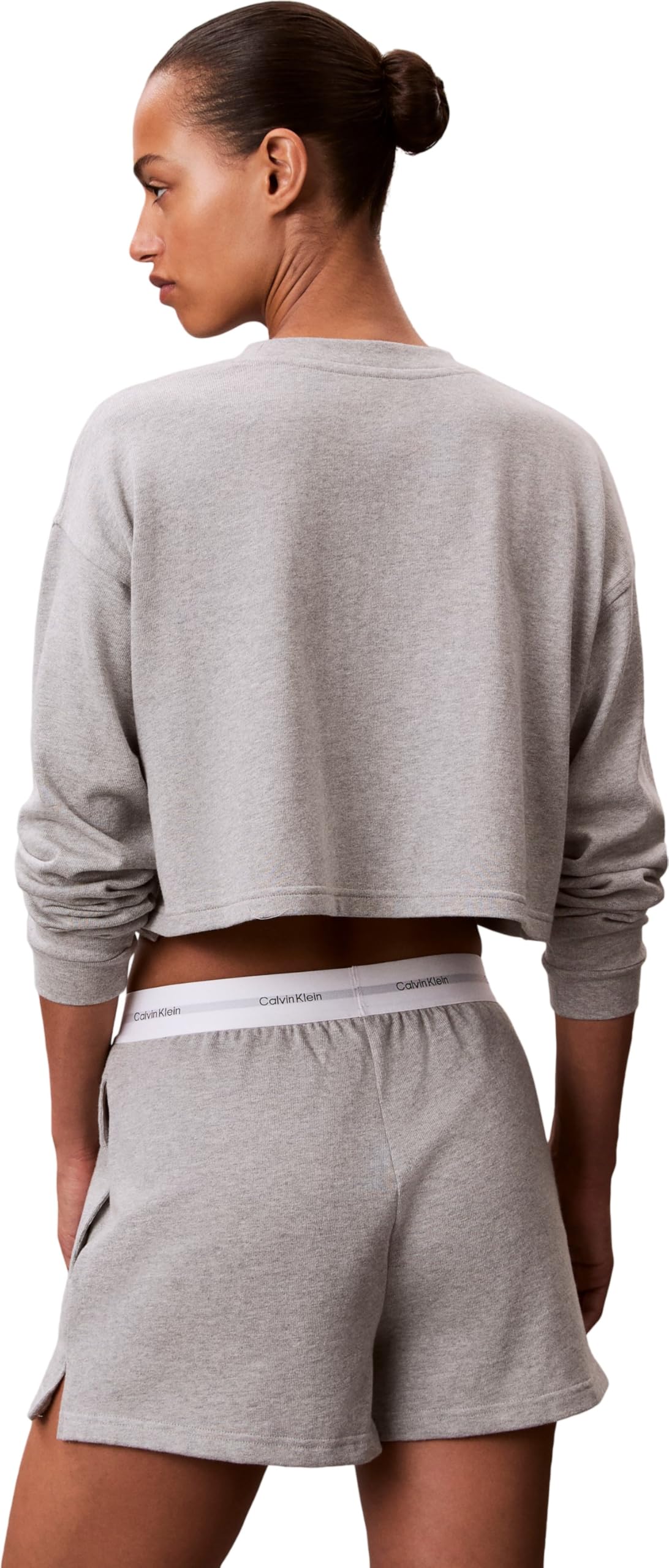 Calvin Klein Short d’Intérieur Femme Logo Jersey avec Ceinture Emblématique