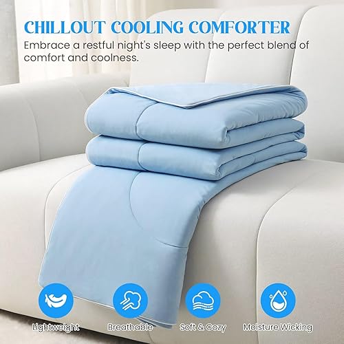 Miniatura 3 de Edredón refrescante tamaño Queen, manta refrescante para personas que duermen con calor y sudores nocturnos, te mantiene fresco durante todas