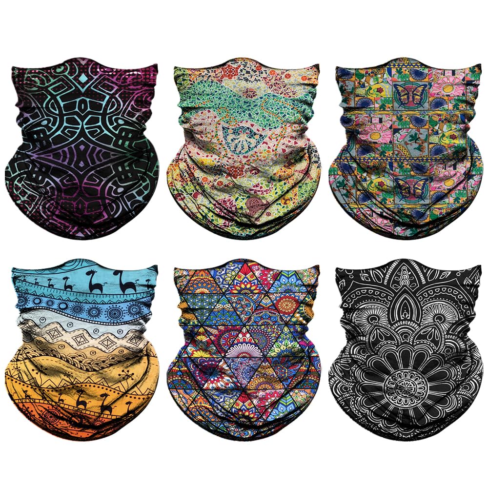 Neck Gaiter for Men Women Headwear Bandana Head Wrap Face Scarf Mask Cover Warmer Balaclava-Seamless & Versatile