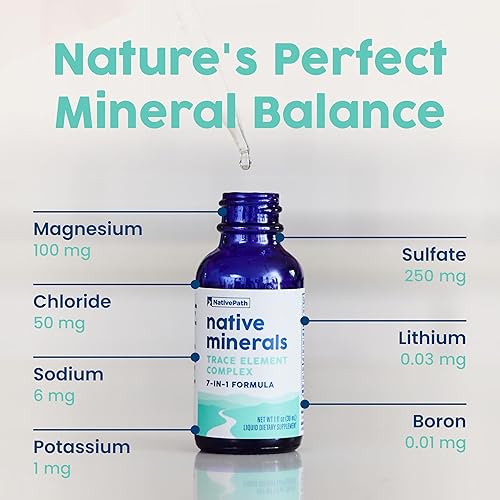 Miniatura 5 de NativePath Native Minerals - Complejo mineral de oligoelementos - Minerales líquidos iónicos 7 en 1 - magnesio, potasio, sodio, cloruro - 1 onza