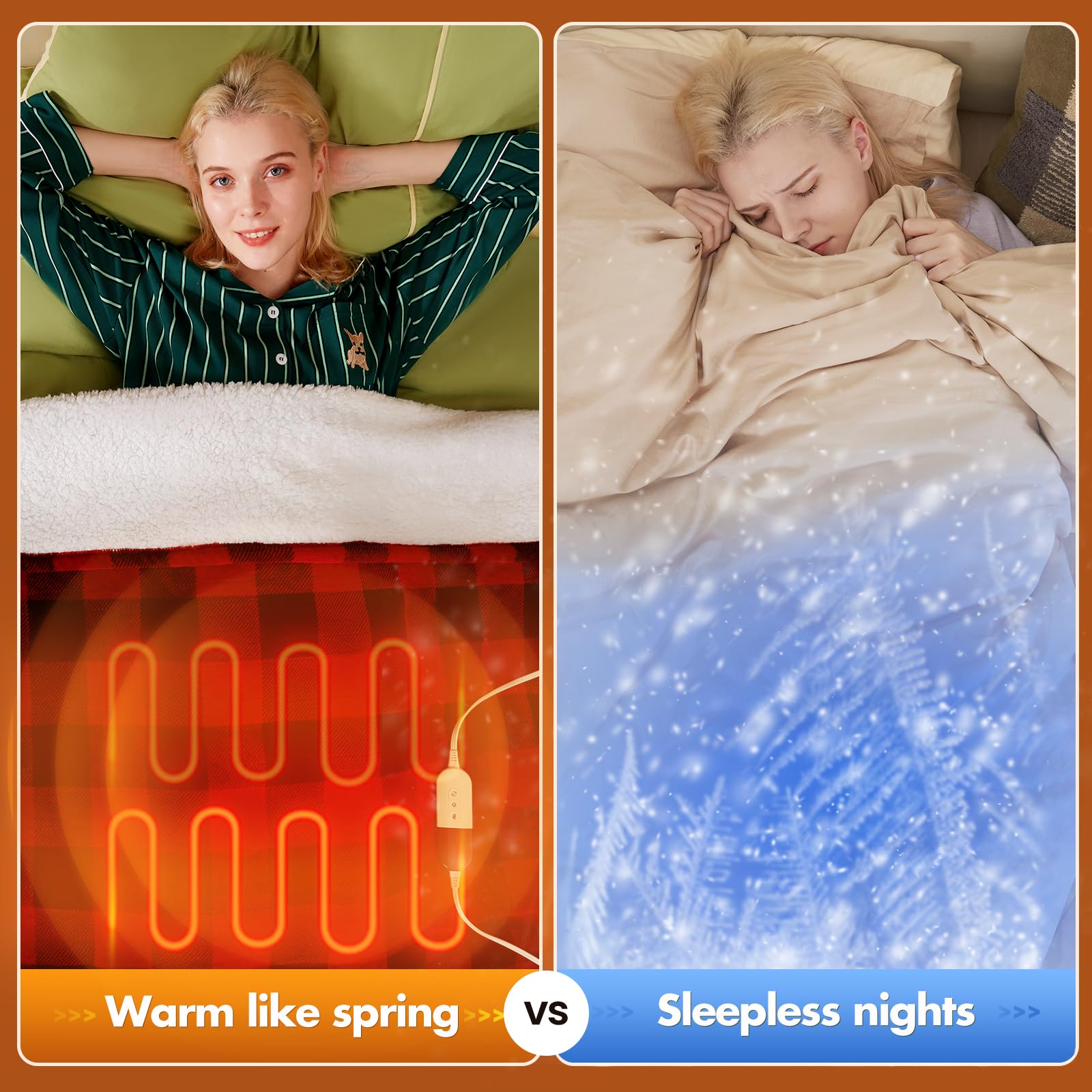 Electric Heated Sherpa Buffalo Plaid Christmas Throw Blanket with 6 Heating Levels & 4 Hours Auto Off, Fast Heating Warm Plush Washable Blanket with Over-Heat Protection, ETL Certification, Red