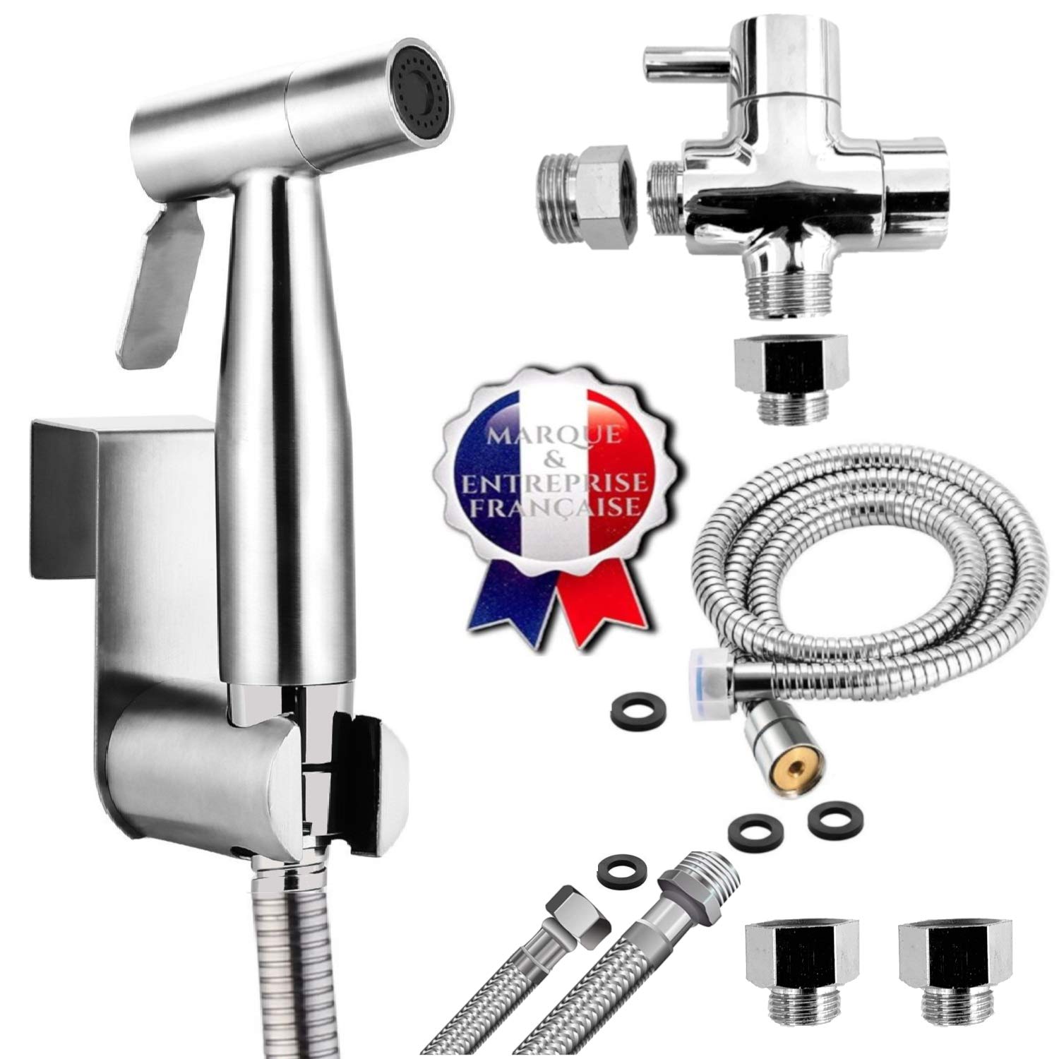 Douchette WC hygiène intime BbfStyle la solution pour tuyau rigide ou souple 3/8