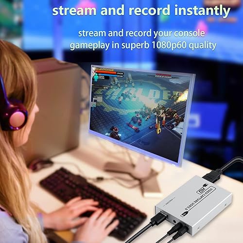 Miniatura 3 de PACOXI Tarjeta de captura HDMI USB30 1080P 60FPS HD Dispositivo de captura de juegos funciona con Xbox PS5 Switch DSLR OBS Twitch transmisión en