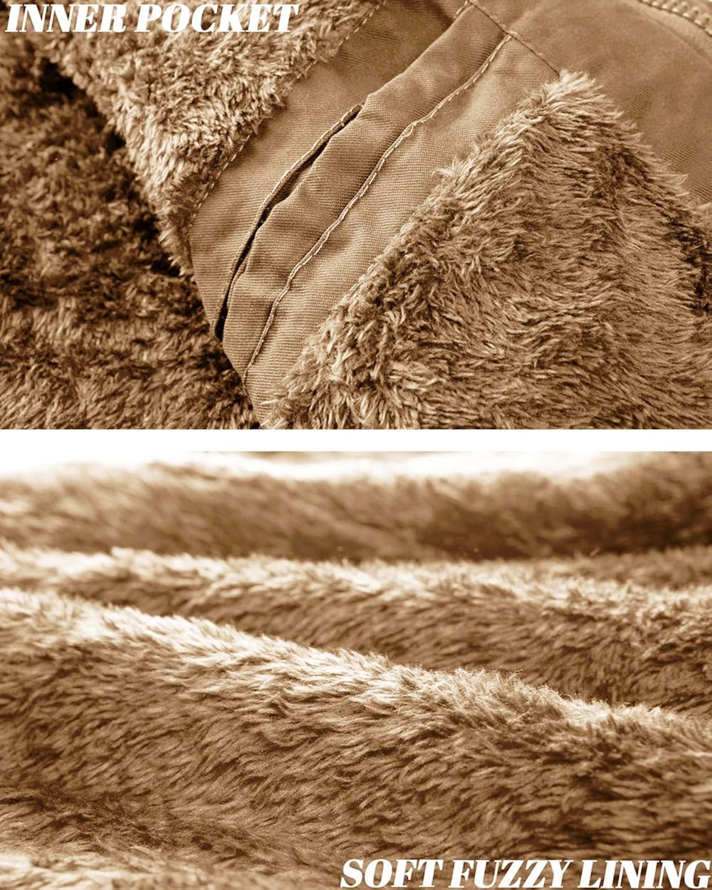 TACVASEN Men's Coats Winter Thicken Fleece Cotton Military Tactical Work Jackets with Hood: Clothing