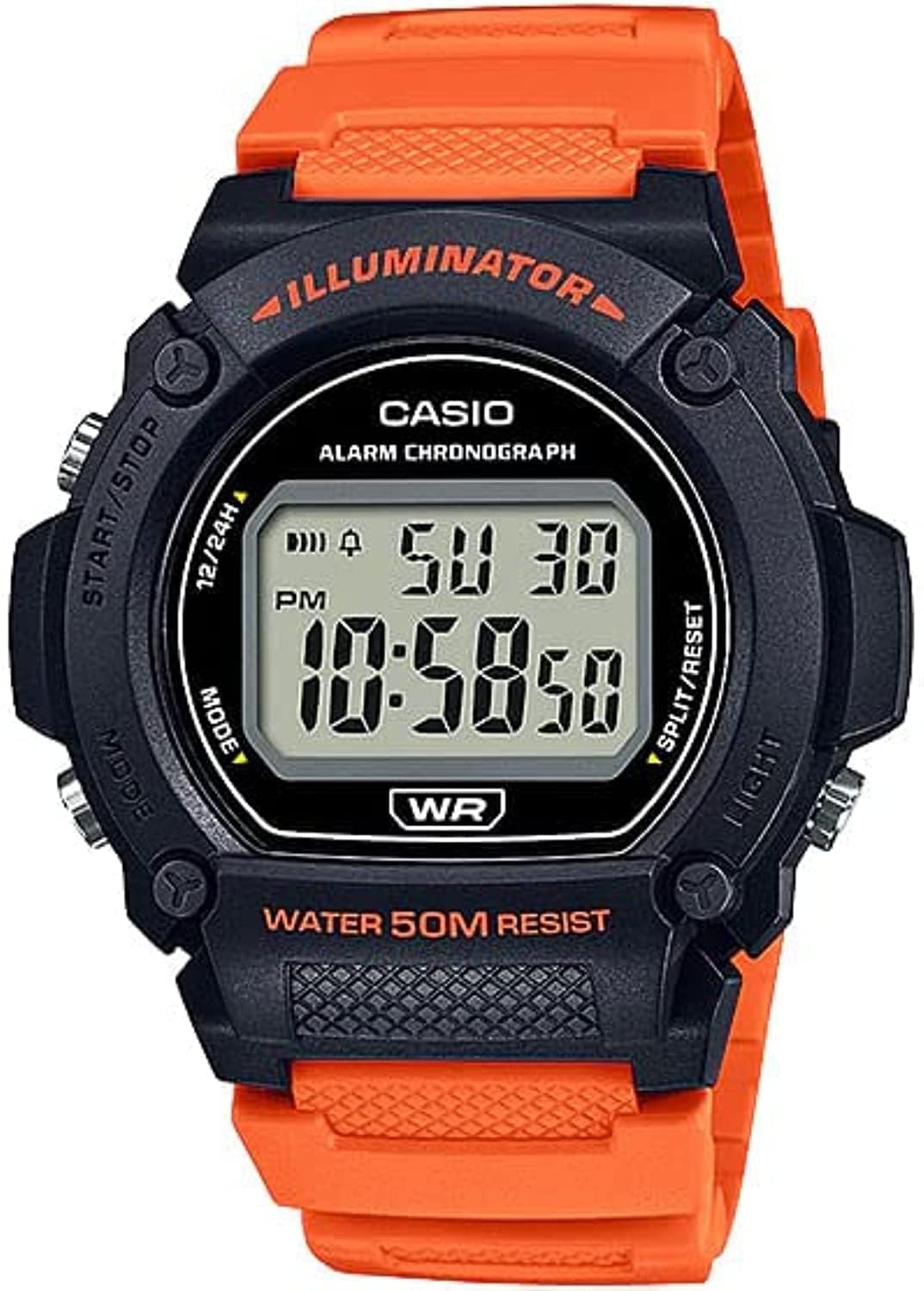 Boys Digital Watch W-219H-4AVDF Transparent Strap 47mm Strap