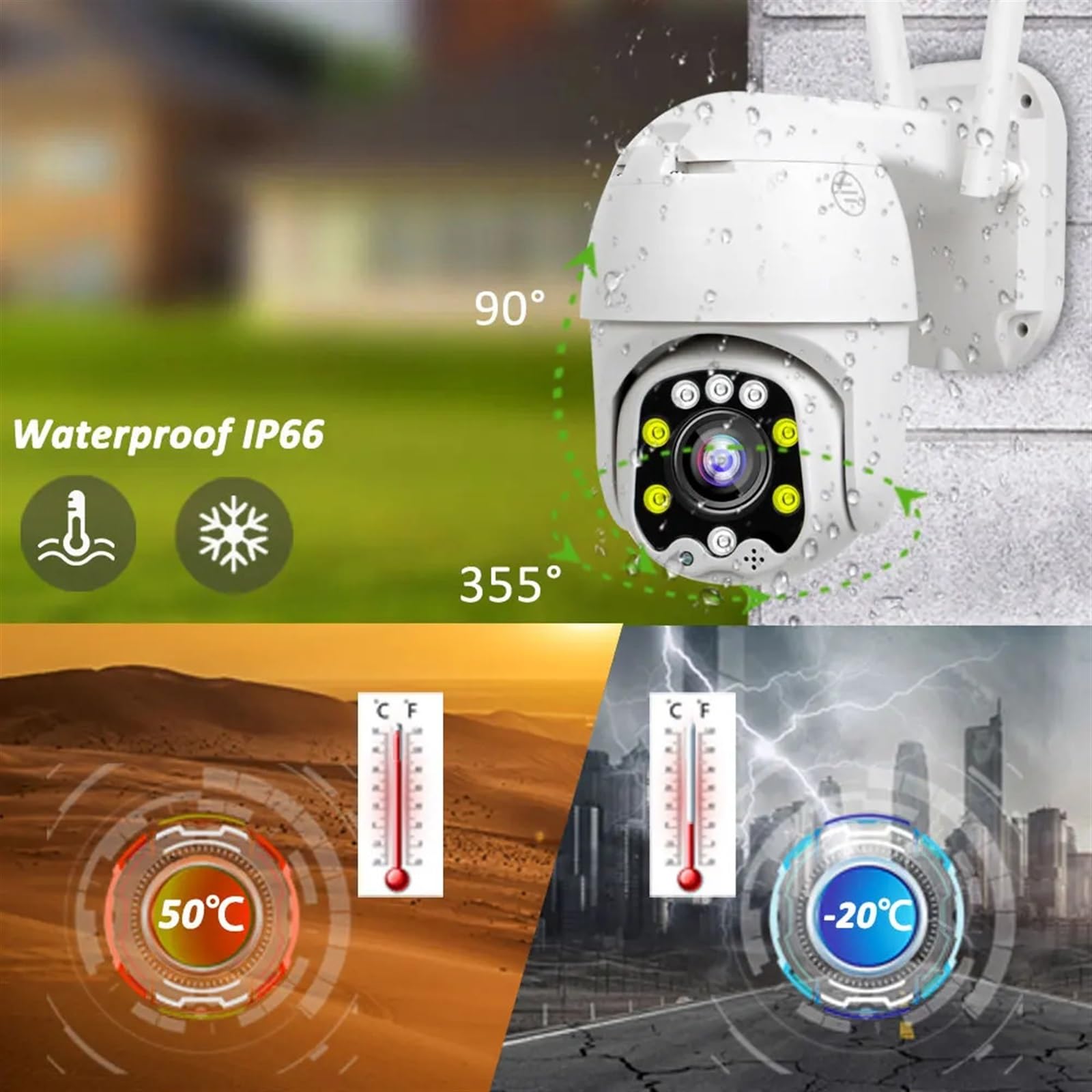 Kamera bezpieczeństwa, Kamera IP na karcie SIM 4G zewnętrzna kamera bezprzewodowa 5MP HD PTZ H.265 Speed ​​Dome Security monitorująca CCTV(5MP WIFI Add 128G)