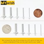 Mywish 1290 Pièces M2 M3 M4 M5 Kit d'assortiment, vis métriques 304 Chaussette à tête de bouton en acier inoxydable Bouchon métrique Assortiment à vis avec rondelles/noix/bras à l'hex 16 Tailles